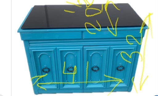 blue sideboard/ buffet/kitchen cabinet