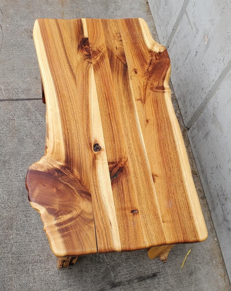 Wood slab coffee table