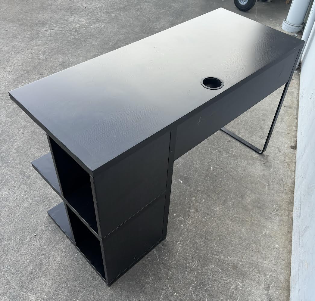 Black Ikea Desk With Storage Shelves