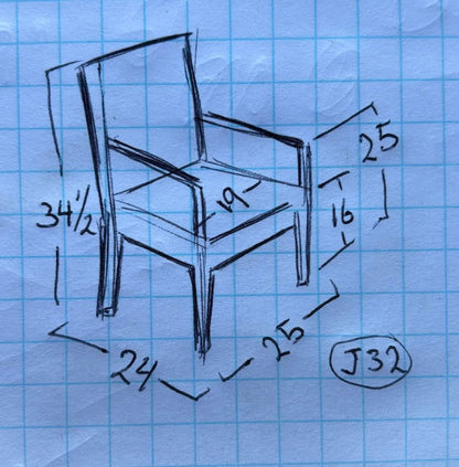 French Style Red Upholstered Arm Chair