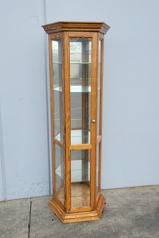 Curio display cabinet light wood