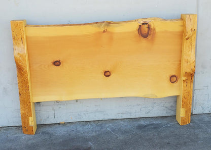 Ronwright light wood slabs headboard rustic