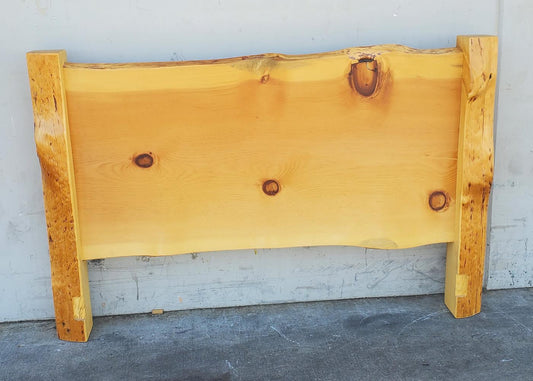 Ronwright light wood slabs headboard rustic
