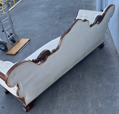 Antique/ vintage Victorian empire style carved white/ off white sofa