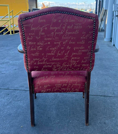 French Style Red Upholstered Arm Chair