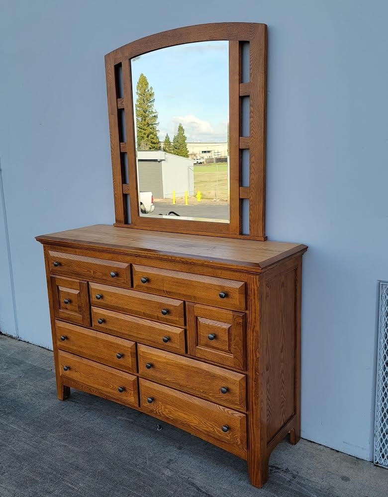 tradewins dresser with mirror lightwood