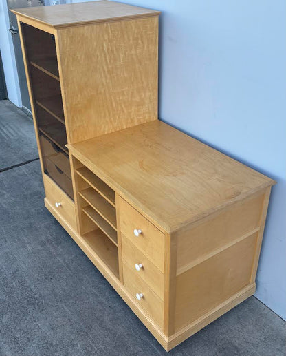 Light Wood Entertainment Center cabinet display