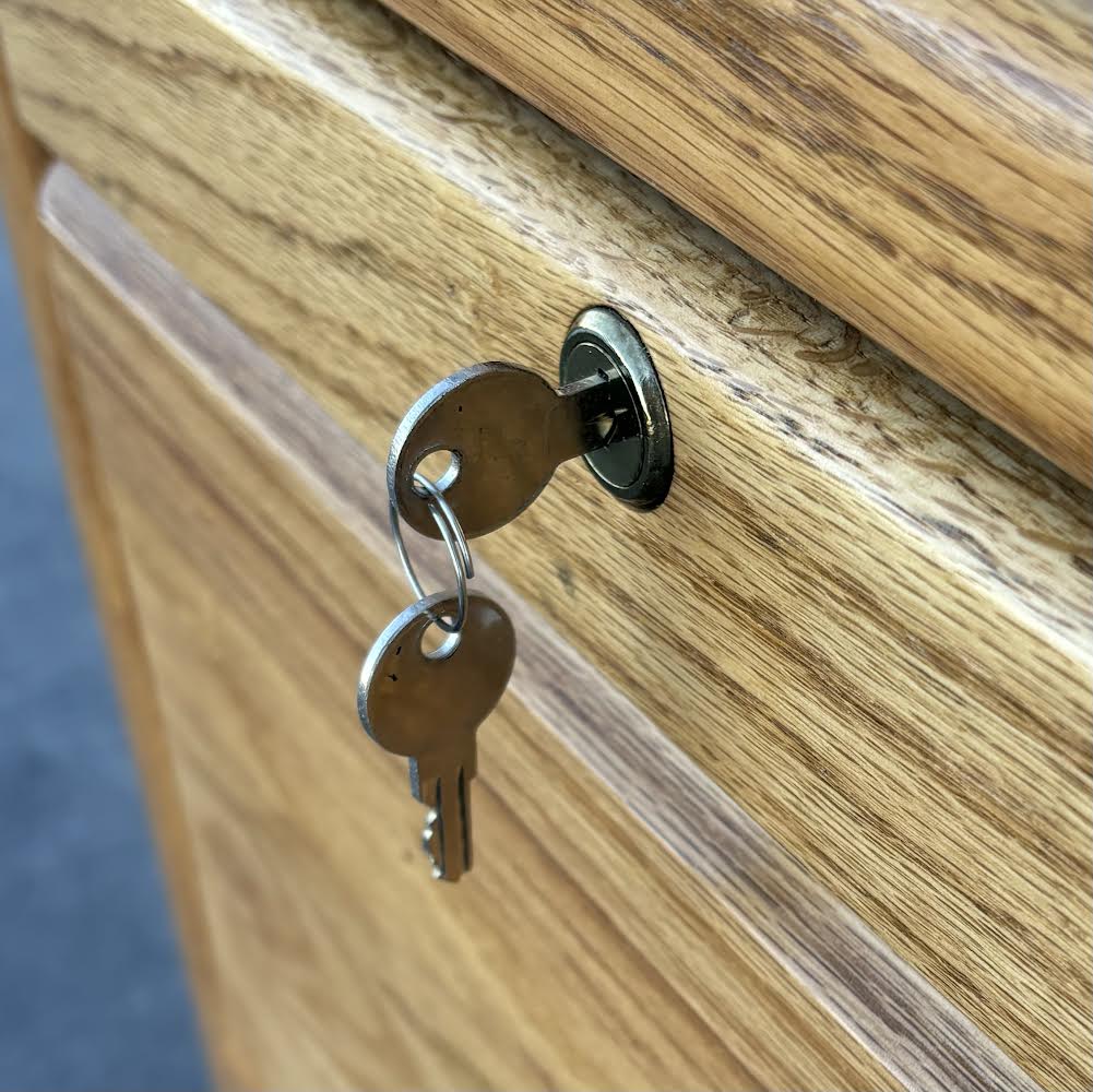 Light wood (2) file cabinets with key