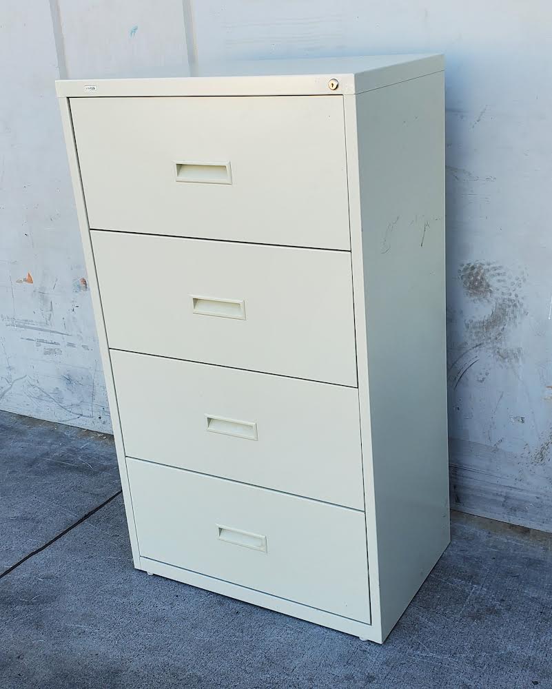 Staples tan/beige file cabinet (no key)