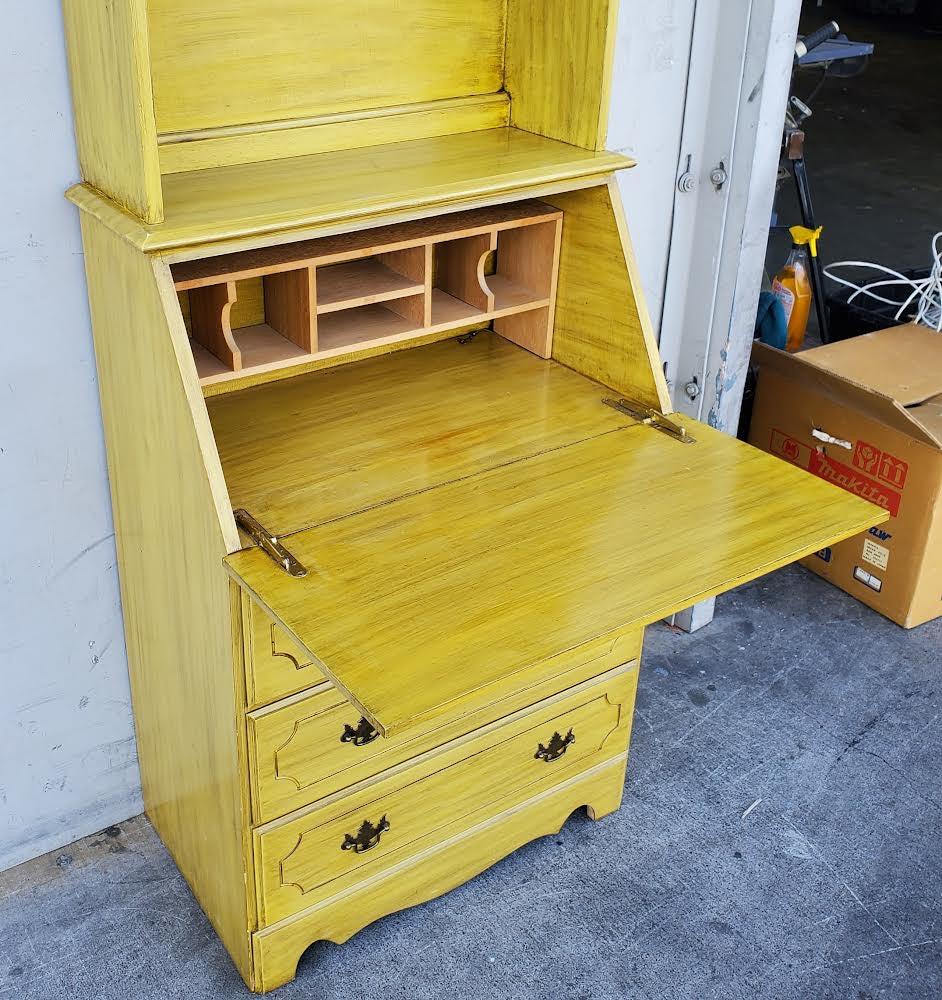 Secretary desk/bookcase yellow