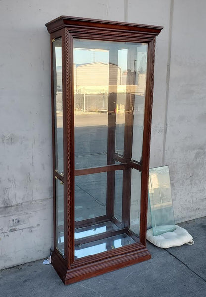 Display cabinet curio dark wood