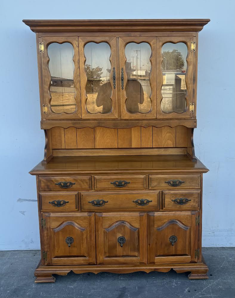 Vintage Maple Dining Hutch china cabinet