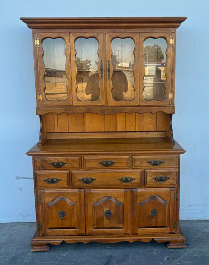 Vintage Maple Dining Hutch china cabinet