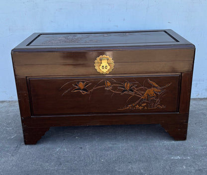 Chinese Carved Antique Dowry Chest or Coffee Table