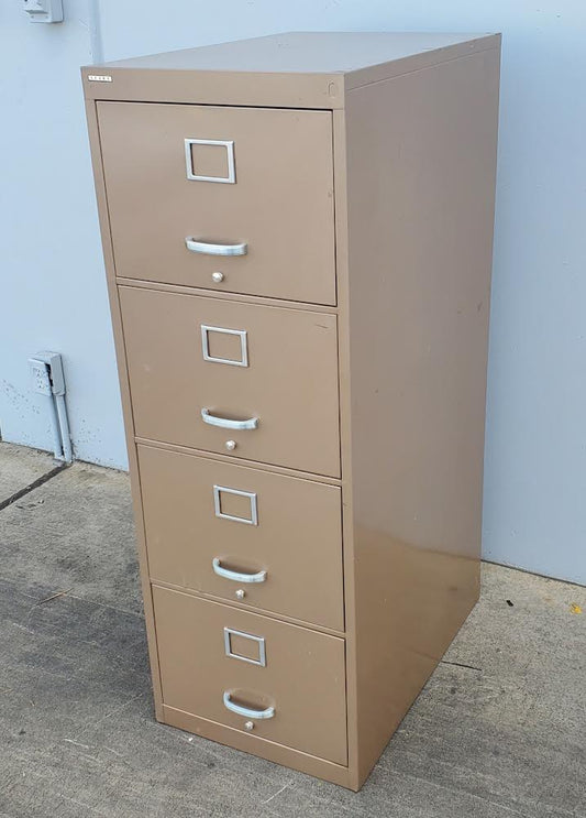 sears tan/ brown file cabinet 4 drawer (no keys)