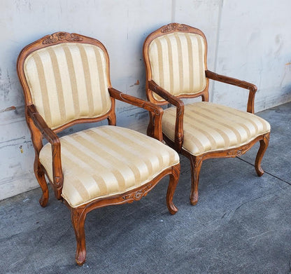 Klaussner antique/vintage French style accent/armchairs (2) tan
