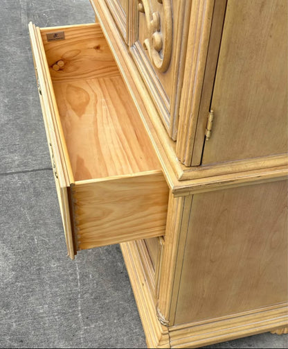American Signature Light Wood Armoire wardrobe Dresser Hutch