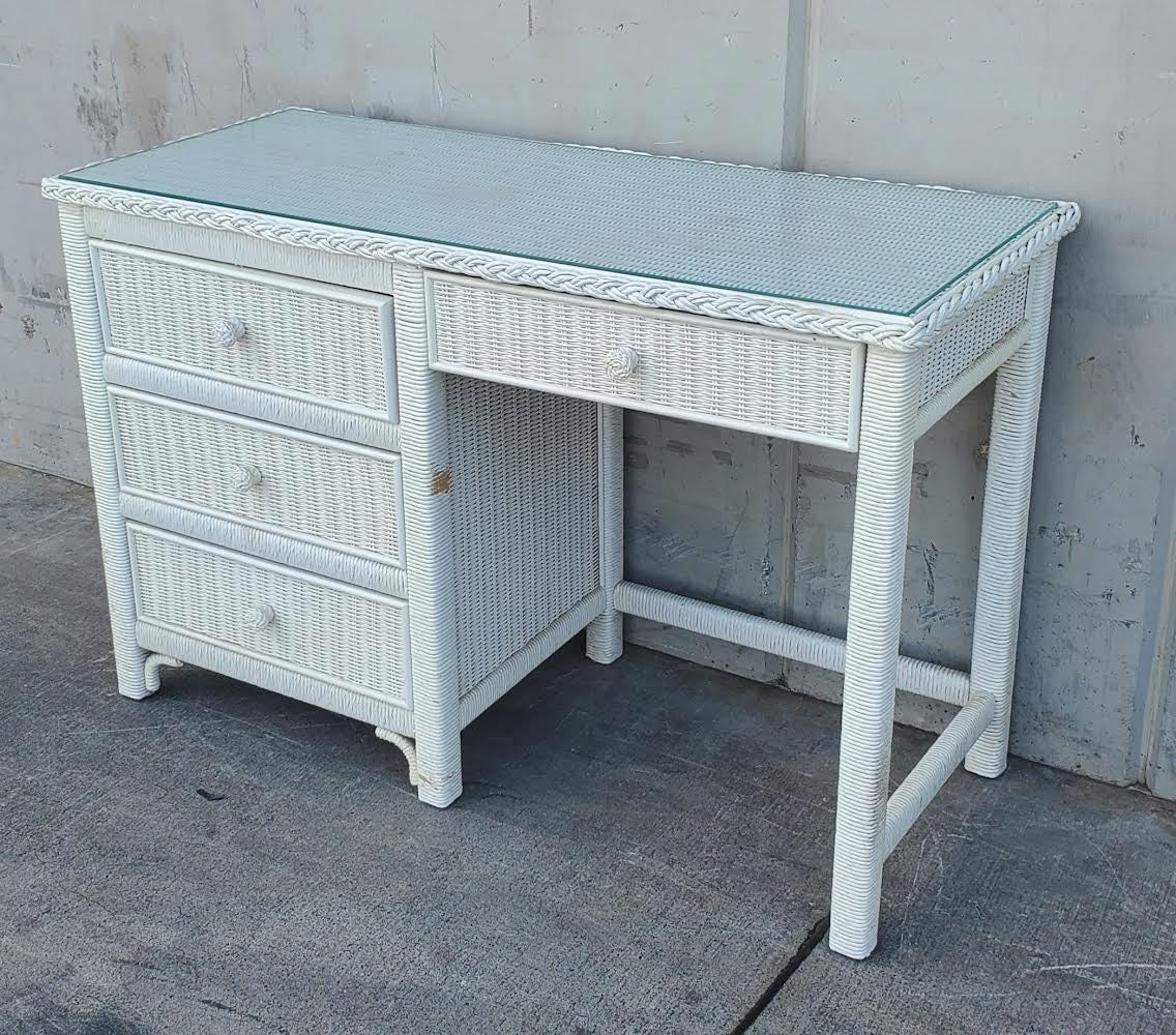 Wicker Henry Link white desk