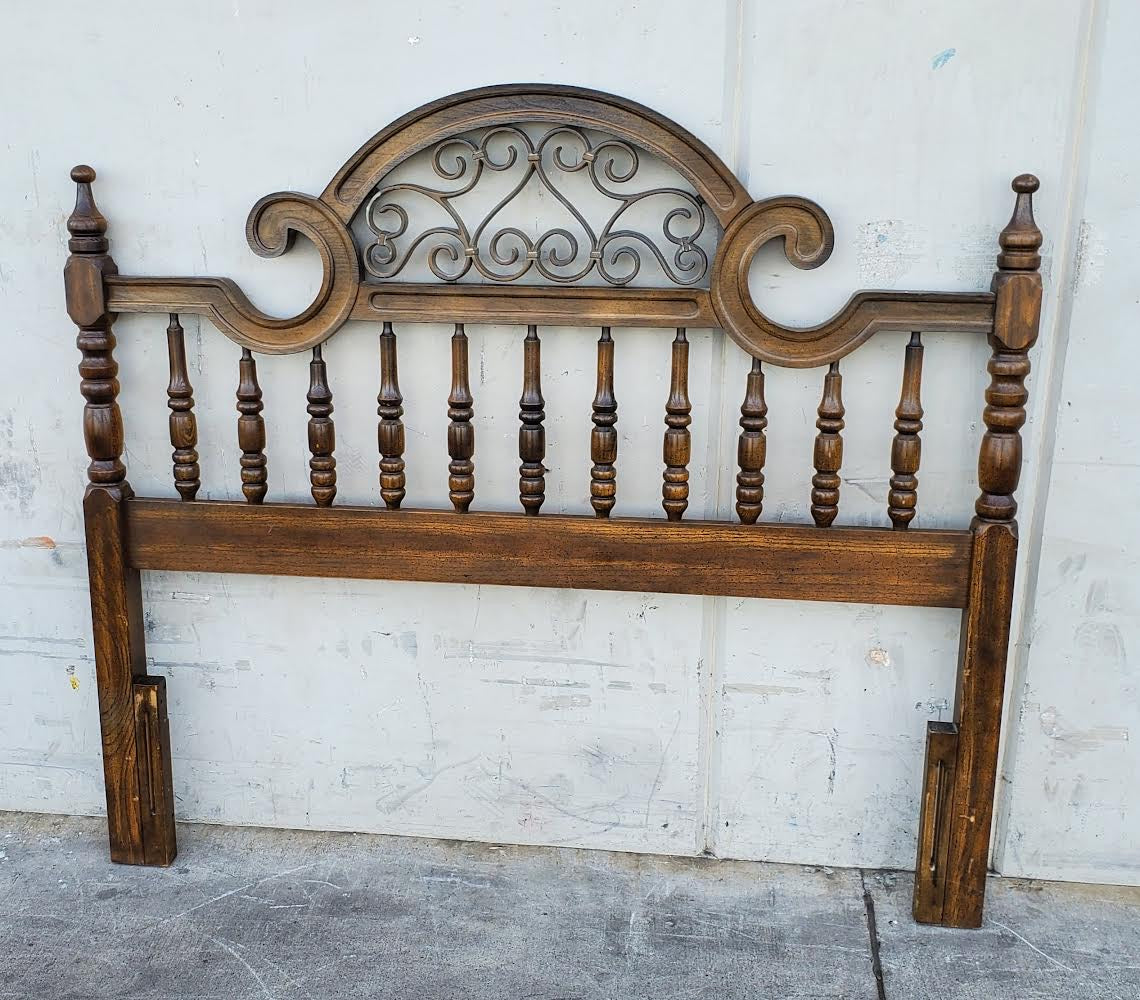 Full size dark wood headboard