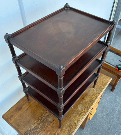 Mid Century Vintage Wood 4 Tier End Table