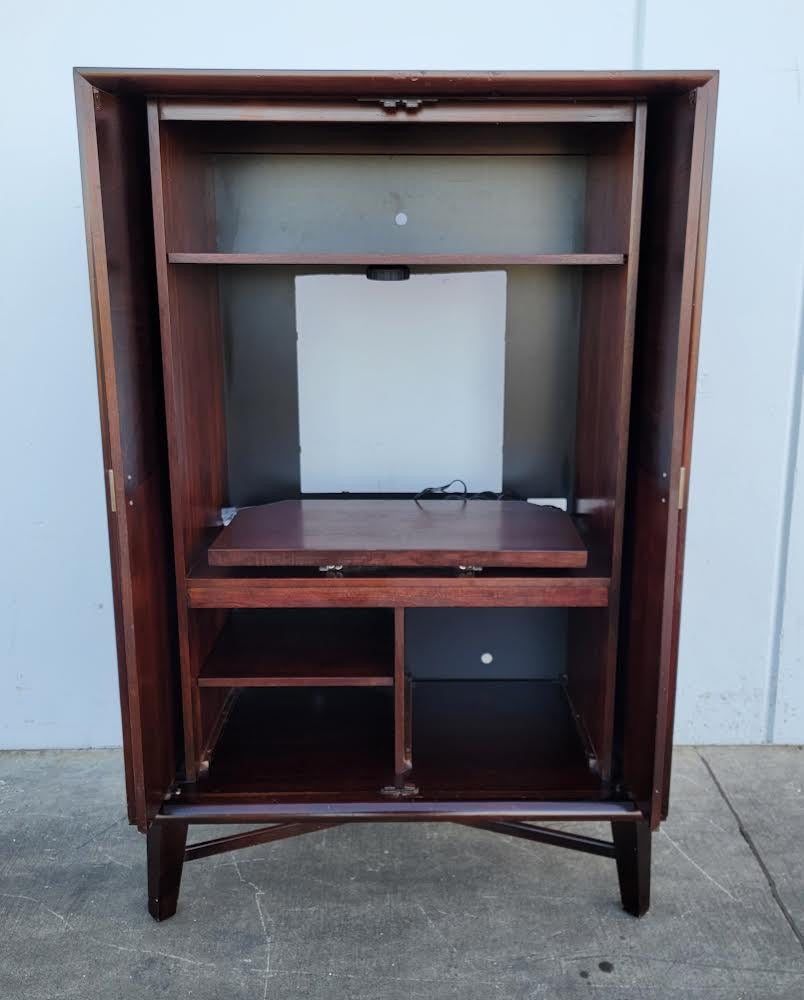 Dark wood entertainment tv cabinet armoire