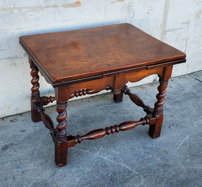 Console/ coffee table with extension sides dark wood