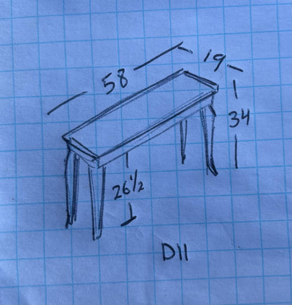 Console / sofa/ hall table vintage carved paw foot