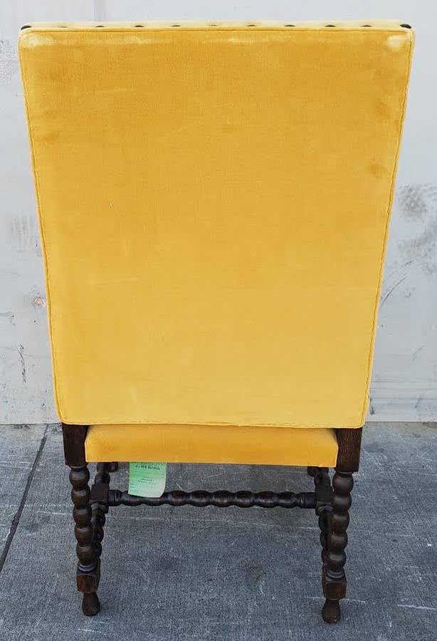 Antique French style yellow armchair