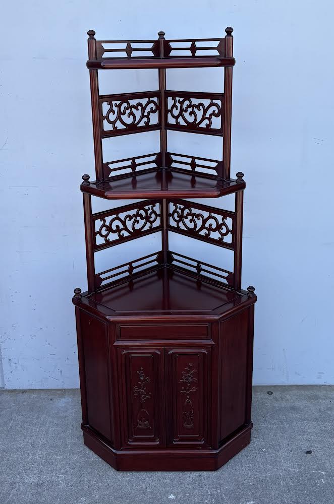Chinese Inspired Corner Etagere / stand/ shelf Cabinet