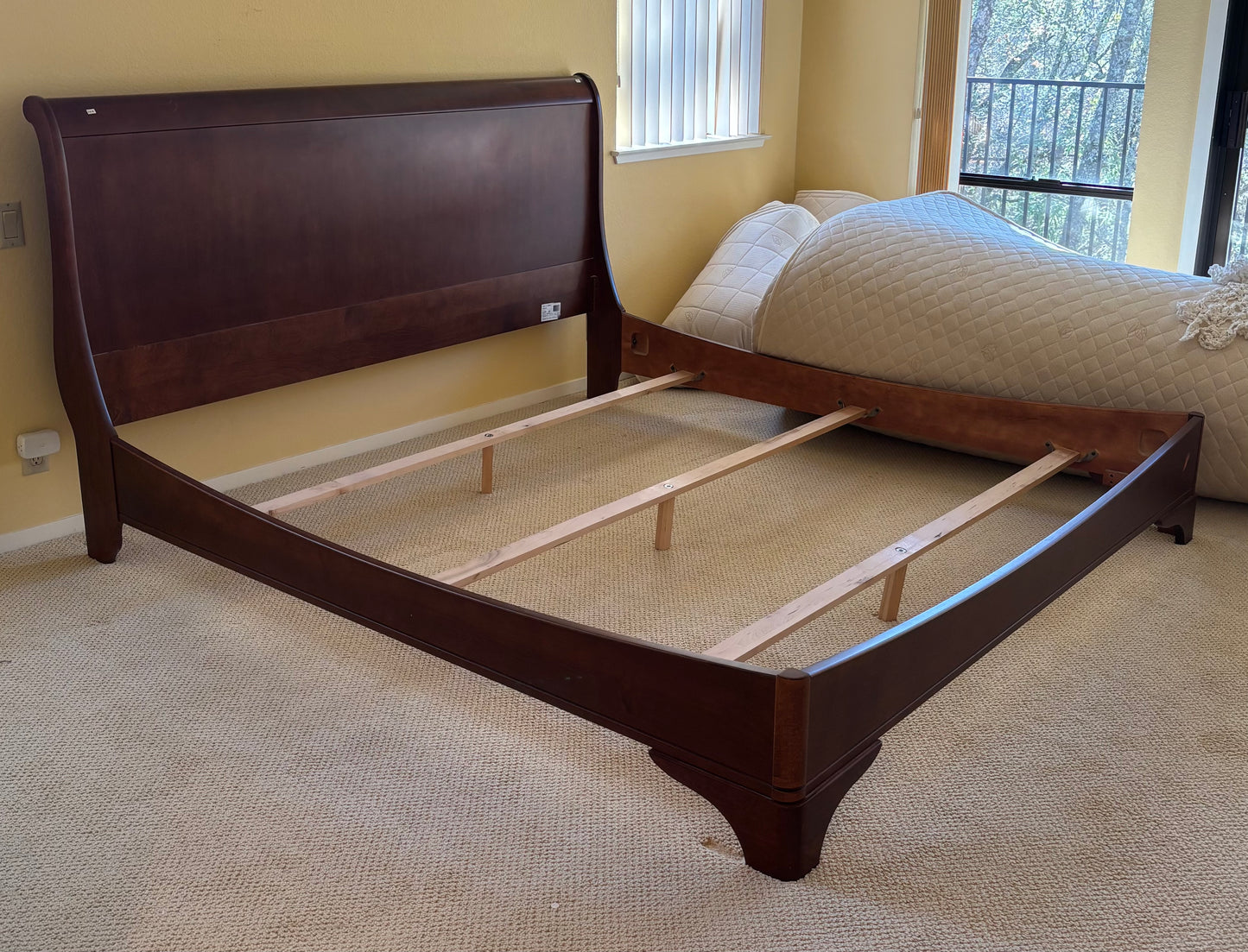 King size sleigh bed frame mobilier bourbon