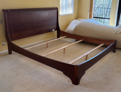 King size sleigh bed frame mobilier bourbon