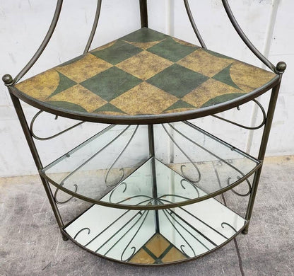 Antique/vintage metal corner stand/shelf