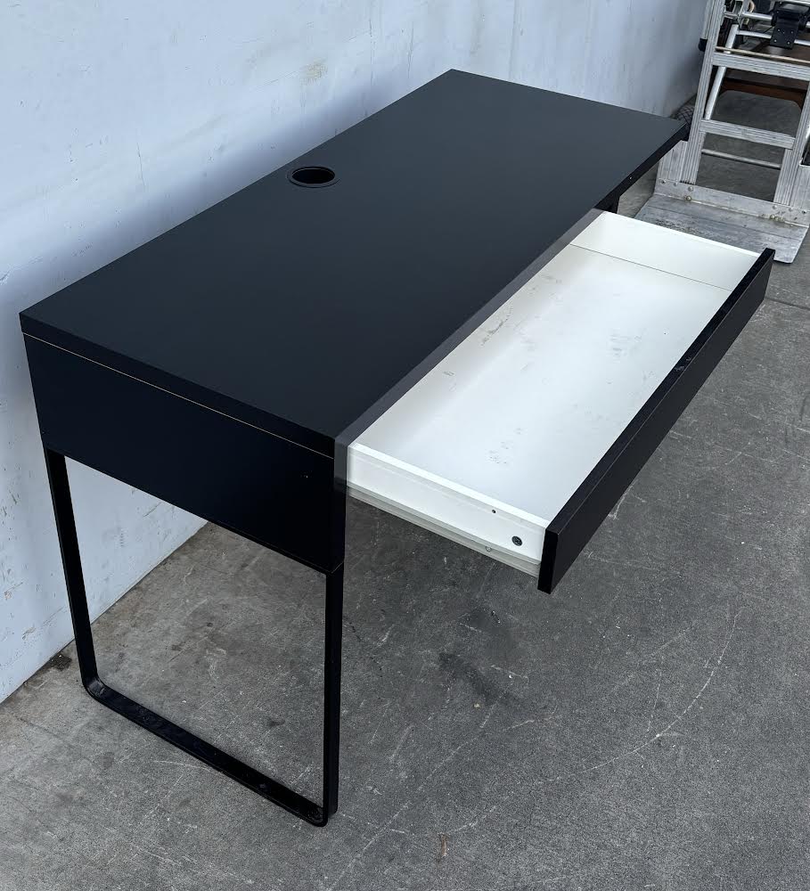 Black Ikea Desk With Storage Shelves