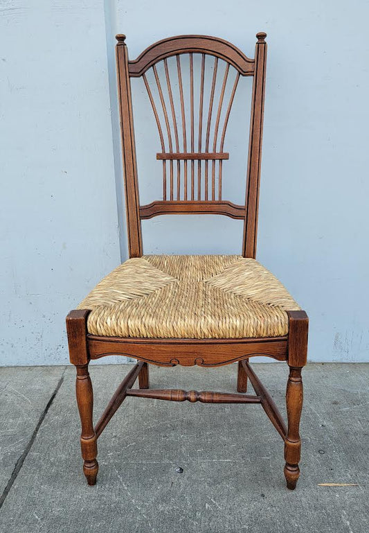 Wicker seat wheat/sheaf high back chair