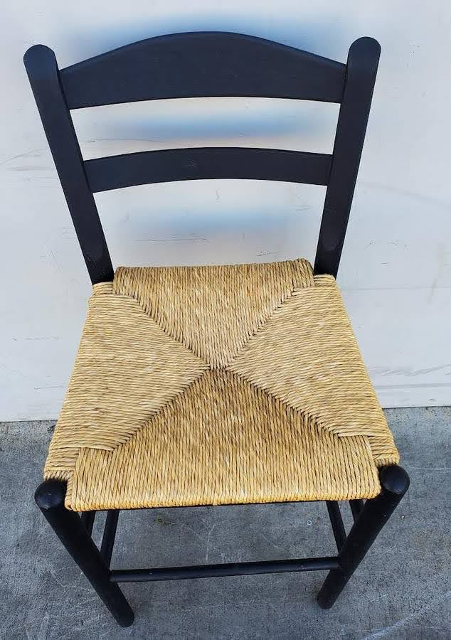 Bar stool black wicker seat