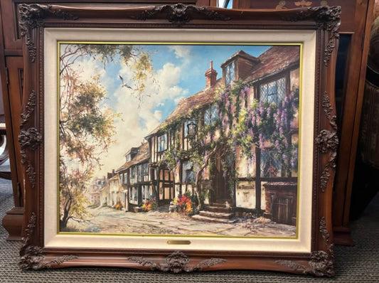 Framed Art Vintage 1990 Mermaid Inn Rye Marty Bell Certificate/Certified