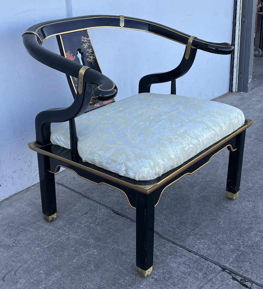 James Mont 1970's Century Lacquer Ming Chair Antique Vintage