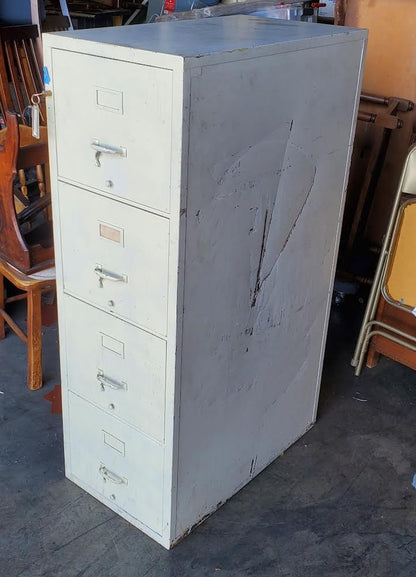 fireproof tan vertical file cabinet with key