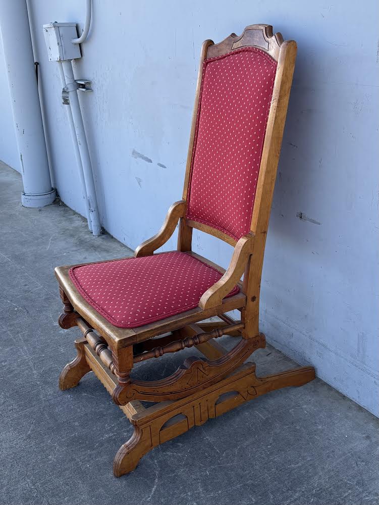 Antique Victorian Style Rocking Chair Red