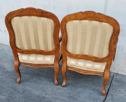 Klaussner antique/vintage French style accent/armchairs (2) tan