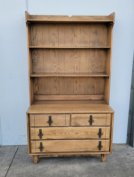 Hutch display dresser bookcase/ bookshelf mid century vintage light wood