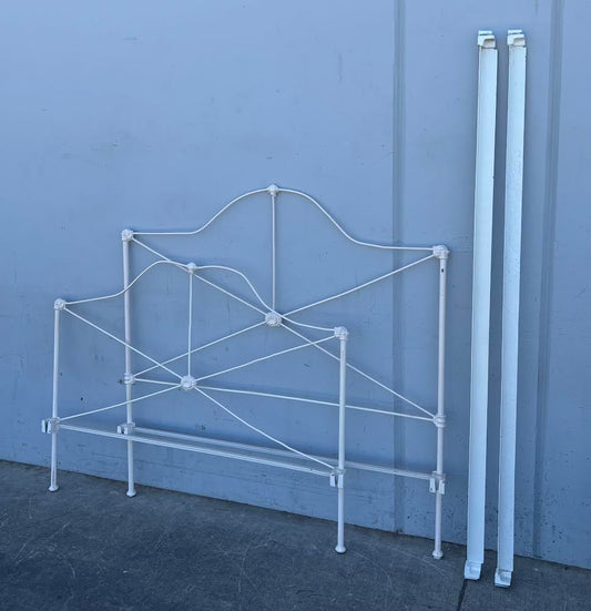 Full Size White Metal Bed Frame