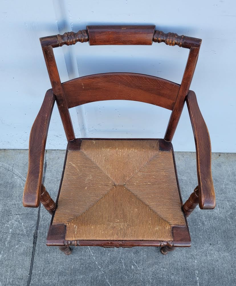 Antique/ vintage cane/wicker seat armchair