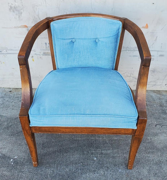 Blue barrel accent/armchair