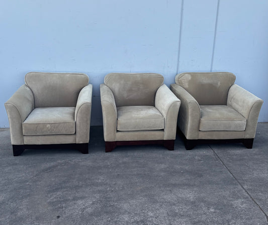 Armchairs (3) light colored