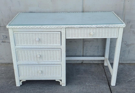 Wicker Henry Link white desk