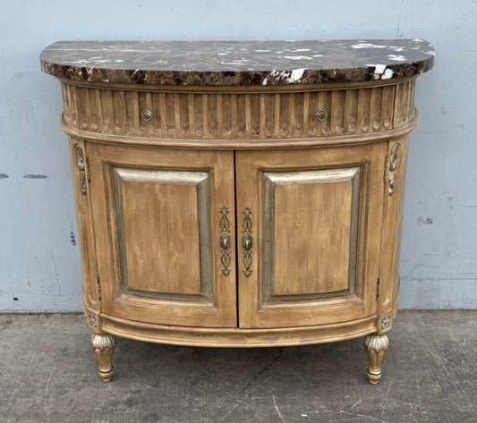 Jeffco French Provincial/Italian Baroque Carved Wood French Bombe cabinet buffet Commode