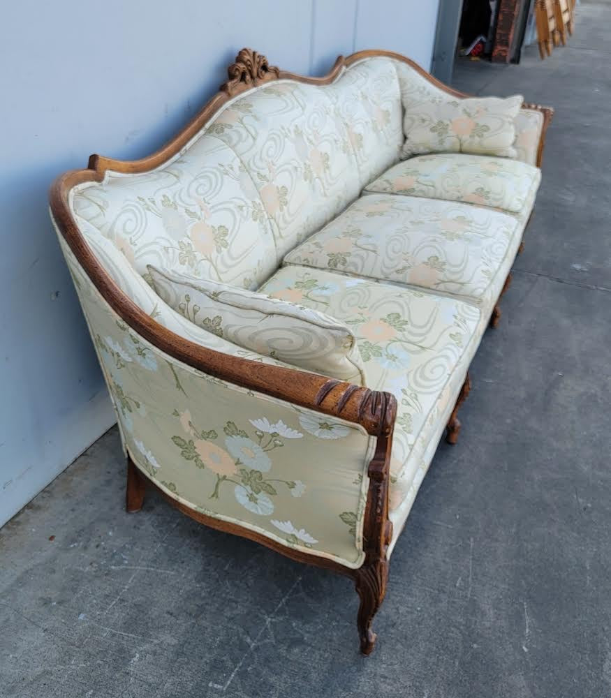 Antique/ vintage French bergere/ settee sofa/ couch floral