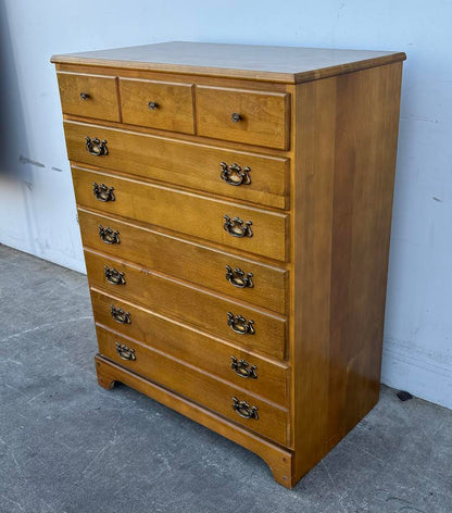 Vintage Tall Maple dresser Chest with Drawers