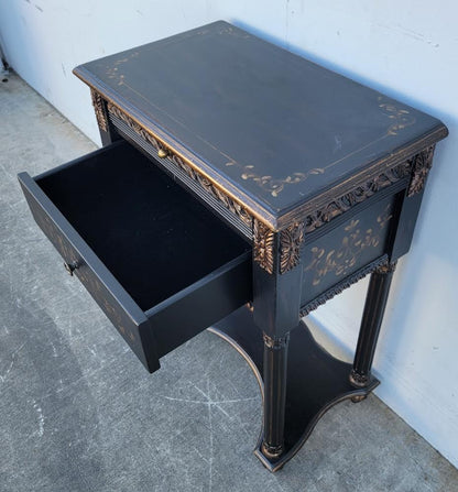 Black Asian chinoiserie style end/ side table